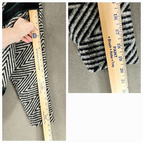 Vtg 80s Tweed Chevron Coat M/L* Women Zigzag Shoulder Pads New Wave Androgynous - Picture 5 of 15